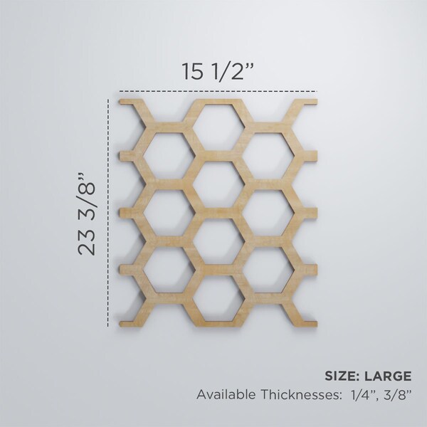 Large Westmore Decorative Fretwork Wood Wall Panels, Wood (Paint Grade), 15 1/2W X 23 3/8H X 3/8T